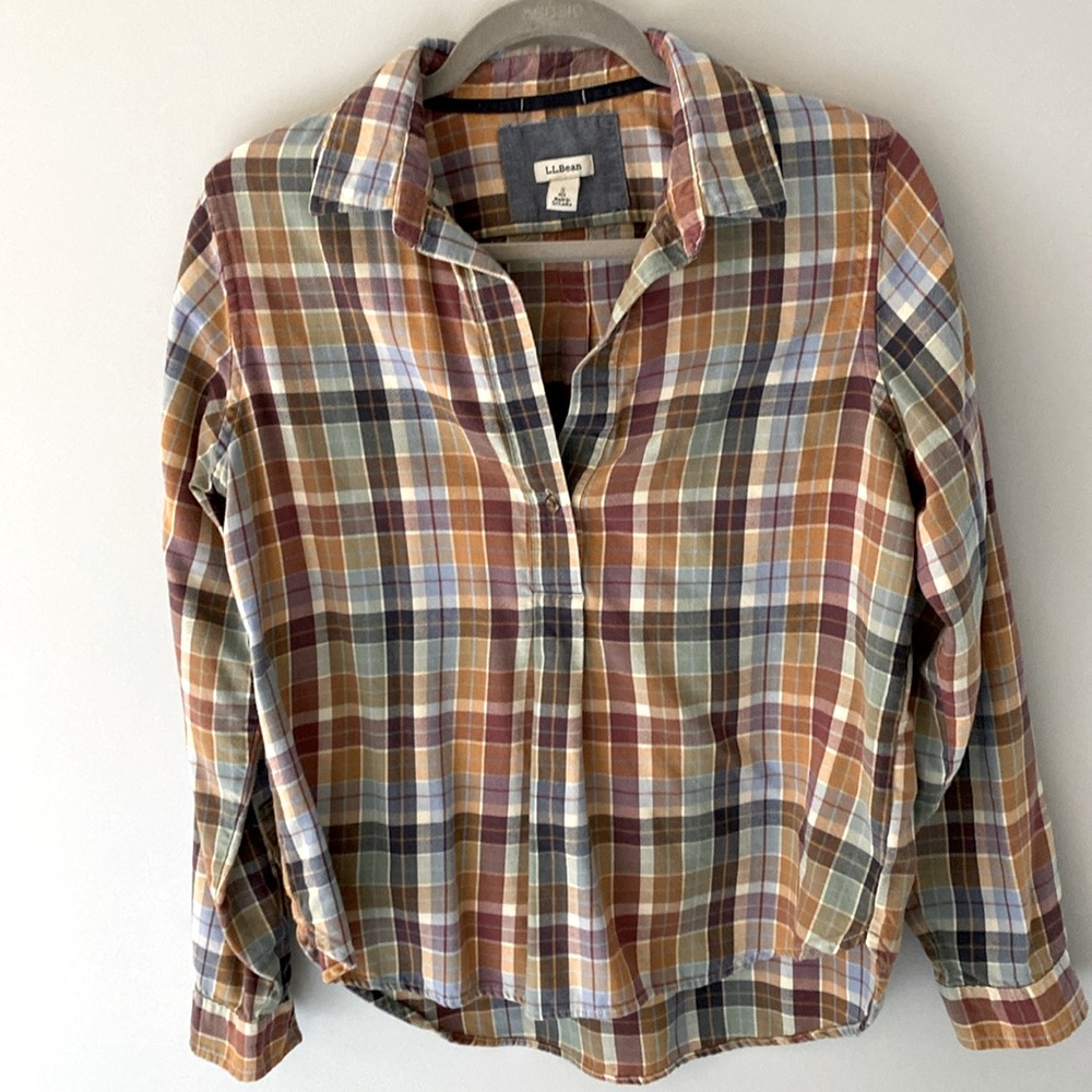 LL Bean flannel shirt, multicolor, size small